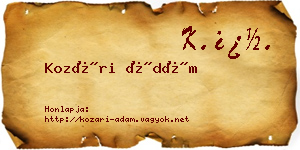 Kozári Ádám névjegykártya
